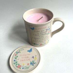 HANDMADE “Cherry Blossom” Soy Candle in Vintage Hallmark Lidded Dream Mug